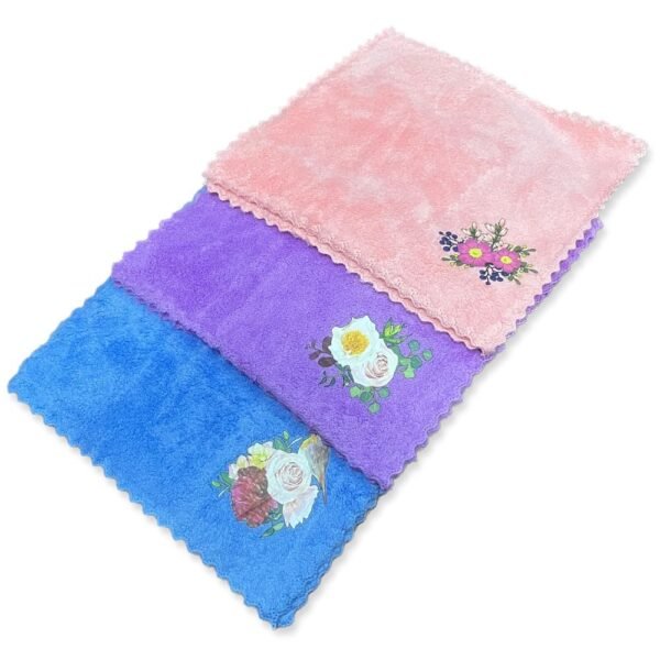 Face Towel/Handkerchief/Rumal Microfiber Small Size -Pack of 12 Pieces - Soft and Super Absorbent Face Towels for Women\'s, Kids and Newborn Babies - 25x25 CM - 1 Dozen - Image 3