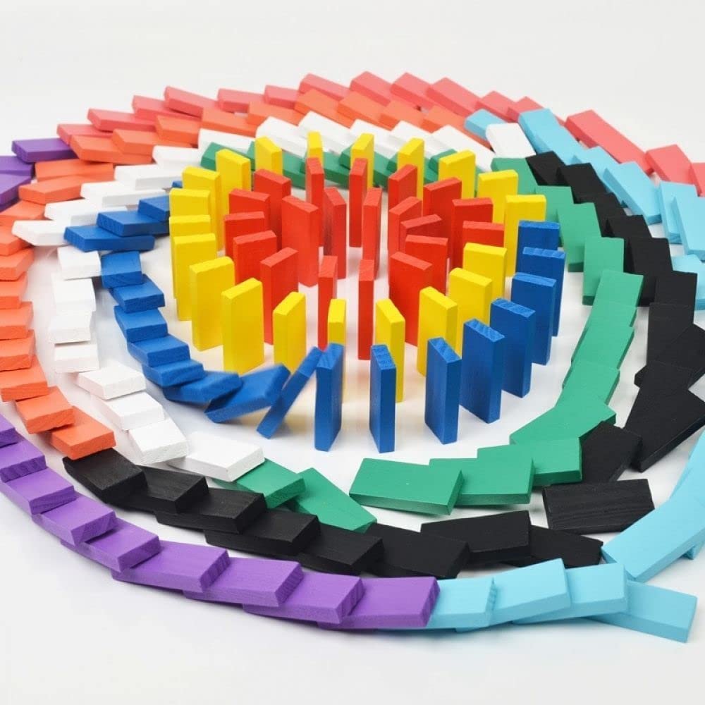 Non-Toxic Dominoes Building Blocks Game Set for 3-8 Years Old Kids Boys & Girls,Random Color (Pack of 100 Piece) - Image 4