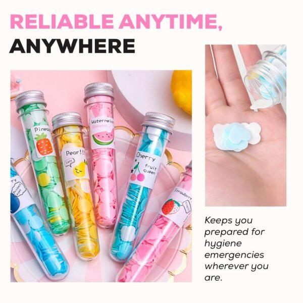 Disposable Paper Soap Tube, Mixed Fragrance Paper Soap Sheets, Flower Design, Compact and Portable, Gentle on All Skin Types, Dissolves Easily, Hygienic and Travel-Friendly - Image 5