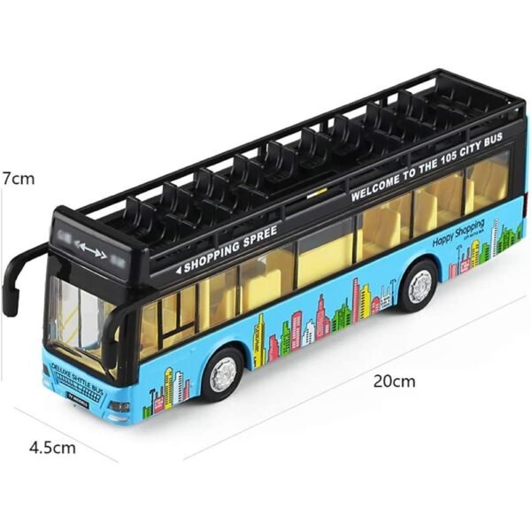 Double Decker Bus Toys for Kids Diecast Sight View Metal Toy Bus Light Sound Pull Back Collection - Image 3