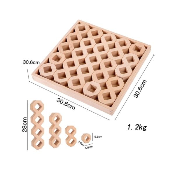 Lyla Wooden Building Blocks Puzzle Toys for Birthday Gift Boys Girls 4-8 Year Old Style C - Image 3