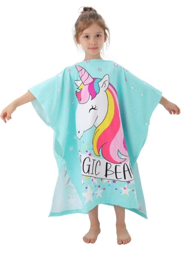 Butterthief Poncho Towel for Kids | Hooded Bath Towels | 60 x 120 cm Toddler Pool Towel for Boys & Girls, 1-7 Years (Multi & Yellow) - Image 5
