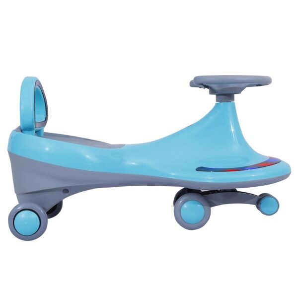 KURB Twister Swing Car for Kids 1-5 Years| Magic Car with Light & Music | Twister Car with Back Support | Swing Car with PU Wheels | Comfortable & Durable Seat (Blue) - Image 4