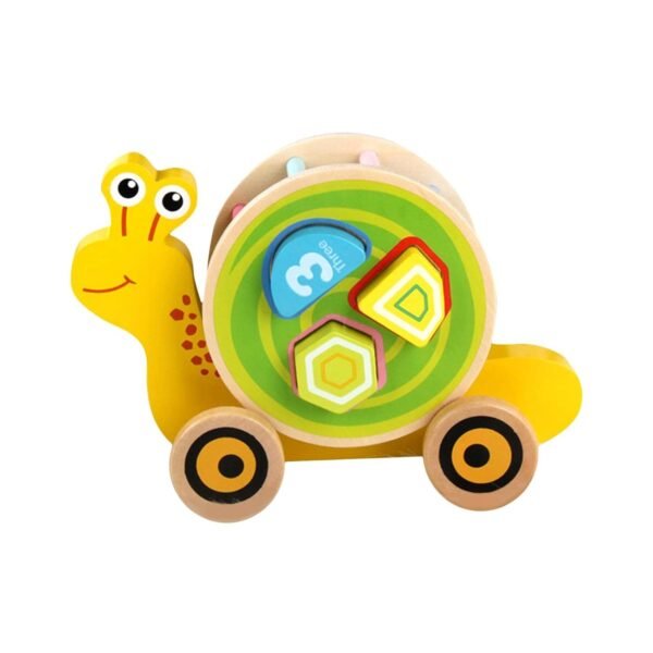 bnf® Wooden Trailer Toy Creative for Kids Age 0-3 Years Snail Baby | Toys for Baby | Developmental Baby Toys - Image 2
