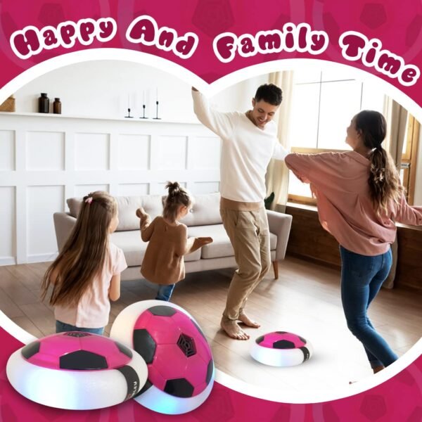 Wembley C-Type USB Rechargeable Battery Powered Hover Football Indoor Electric Floating Hover Ball Soccer | Smart Air Football | Fun Game for Kids Toys for Boys and Girls Birthday Gift - Pink - Image 5