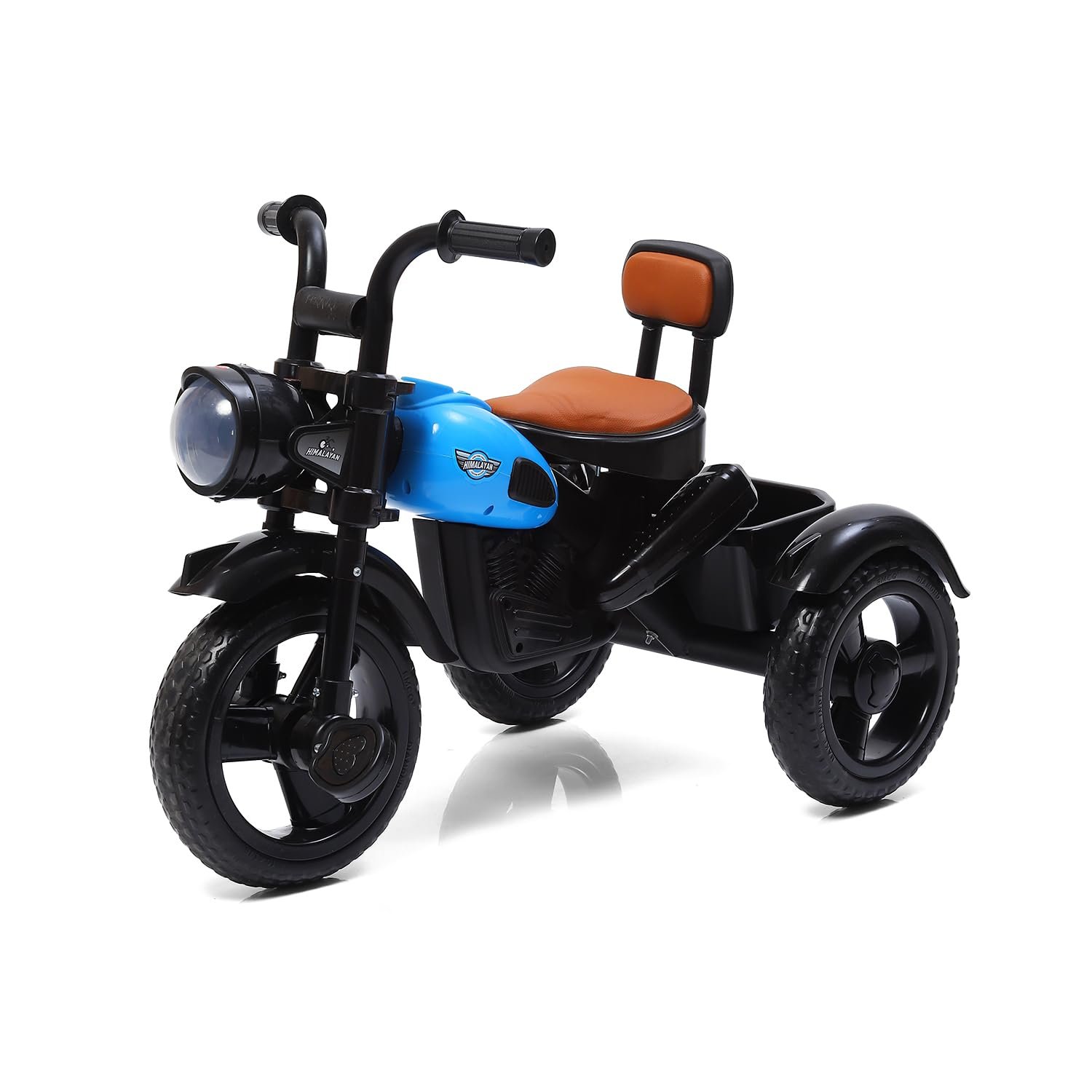 Fun Ride Himalayan Kids Tricycle - Front Headlight, Musical - 1 Year to 5 Years - Trike for Indoor and Outdoor - Up to 30 Kgs - Made in India (Blue)