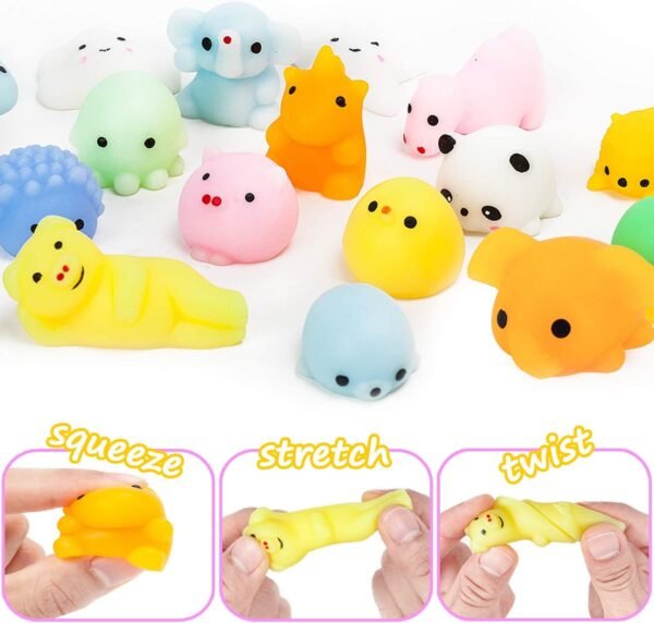 Chocozone Pack of 25 Squishy Toys Squishies Animals Squeeze Toys Stress Balls Cute Birthday Party Favors Squishy Toy for Kids, Multicolor