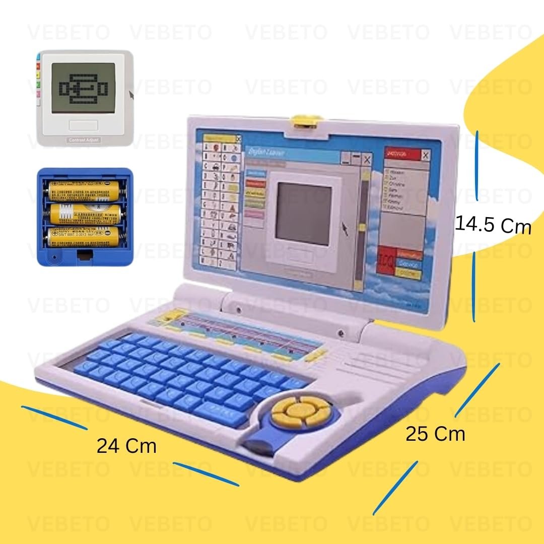 Educational Laptop for Kids (1 Year Warranty) w/ Mouse Games 20 Fun Computer Activity Learning Toy for 2 3 4 5 Years Boys Girls Learn Letters Words Mathematics Music Logic Memory Tool, Blue - Image 2