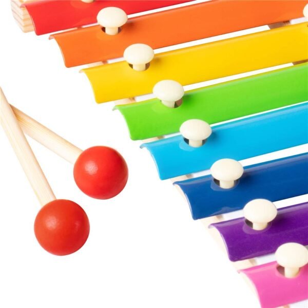 Webby Colorful 8 Different Tones Hand Knock Xylophone with 2 Wooden Mallets, Wooden Xylophone for Kids 1, 2+ Year Old Kids - Image 6