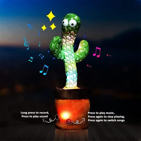 Wembley Toys Dancing Cactus Talking Plush for Baby Children - Speaking Interactive Electronic Toy for Kids 1 2 3+ Year Old Boy Girl - Voice Recording Repeats Funny Gift - Green - Image 4