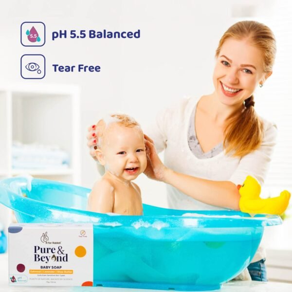 R for Rabbit Baby Soap (Pack of 2) Pure & Beyond Ph 5.5 Baby bathing Cleaninsing bar for Sensitive skin, Oatmeal & Shea butter - Image 3