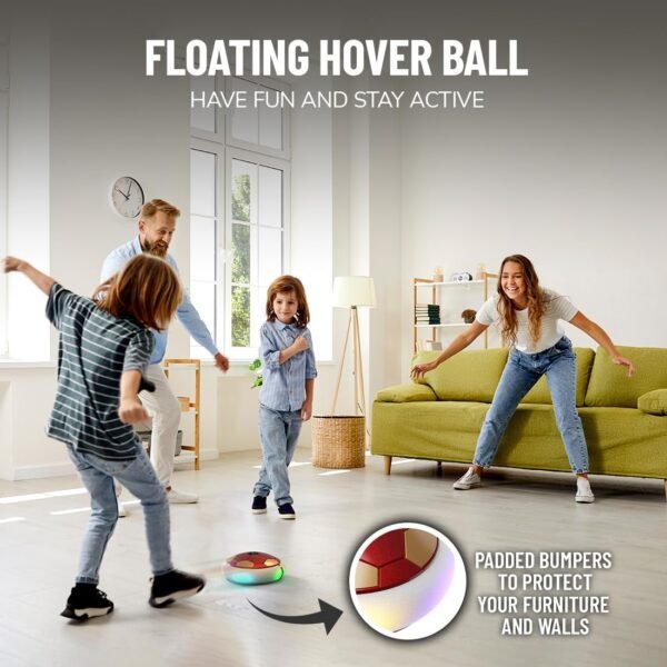 Mirana C-Type USB Rechargeable Battery Powered Hover Football Indoor Floating Hoverball Soccer | Air Football Smart | Made in India Fun Toy Best Gift for Kids Boys and Girls 2-10 Years Red - Image 2