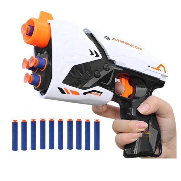 Toy Cloud Shot Blaster Toy Gun with 10 Soft Foam Dart Bullets, Safe and Long Range Air Gun Toys Guns for Kids Age 8-14 Year Old Boys