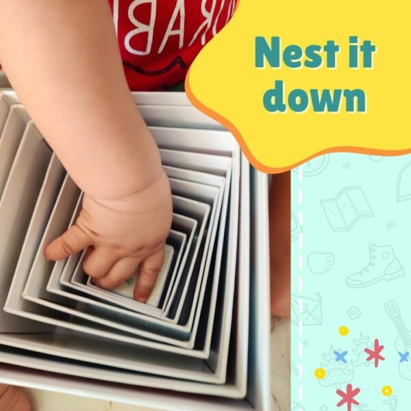 Stacking And Nesting Cubes Educational Toys, Early Learning, Brain Activity, Travel-Friendly Toy For Toddlers, Montessori Toys For 1+ Year-Old, Gift For 1, 2 Years Old Boys & Girls, Multicolor - Image 4