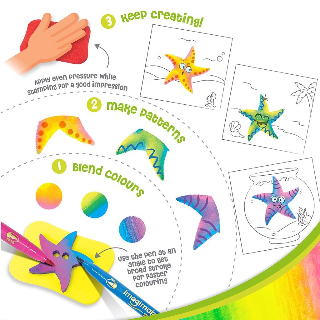 Imagimake Stamp Art - Animal Kingdom - DIY Kids Colouring Book Set - for Boys and Girls 3 Years+, Multicolor - Image 5