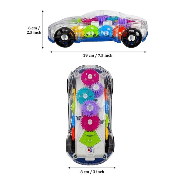 Desi Bazaar & Co Pack of 4 Toys – Loader & Bulldozer Trucks, Pull Back Auto Rickshaw and 3D Transparent Car Toy with 360° Rotation Educational, Interactive, Safe Toys for Toddlers Aged 1-5 Years - Image 2
