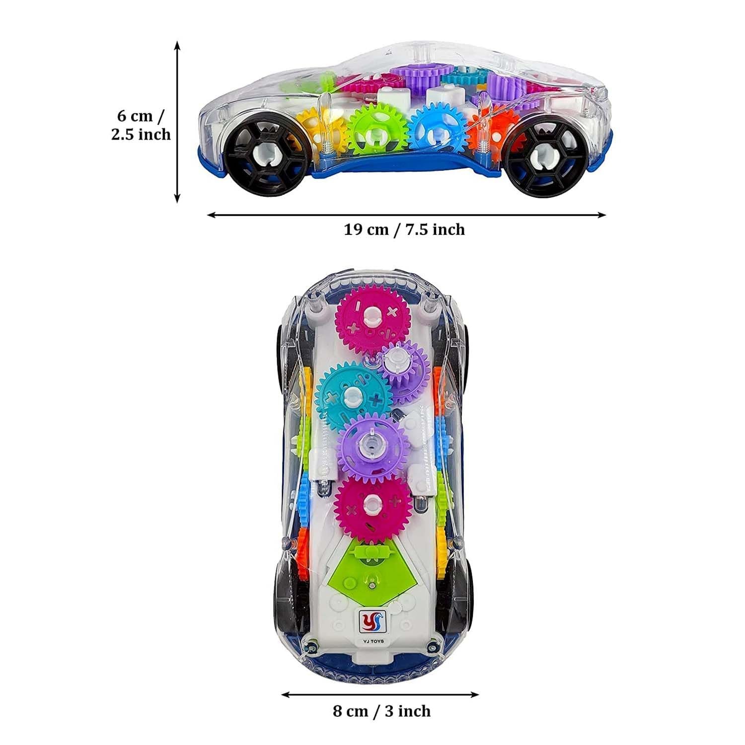 Desi Bazaar & Co Pack of 4 Toys – Loader & Bulldozer Trucks, Pull Back Auto Rickshaw and 3D Transparent Car Toy with 360° Rotation Educational, Interactive, Safe Toys for Toddlers Aged 1-5 Years - Image 2