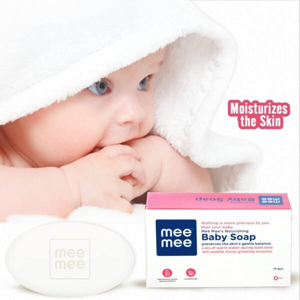 Mee Mee Nourishing Baby Soap For Bath Bar with 100% Natural Amond Oil & Milk Extract, Dermatologically Tested For Soft Baby Skin, 70 gram (Pack of 2) - Image 5