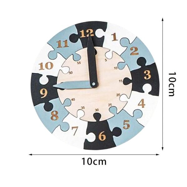bnf® Wooden Clock Learning Puzzle with Numbers for Girls Boys Baby Children Blue Baby | Toys for Baby | Developmental Baby Toys - Image 3
