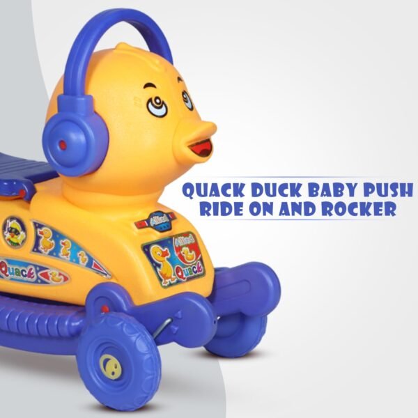 Quack Duck Rider for Kids 1-3 Years Old 2-in-1 Rocker/Ride-Ons & Wagons Non Battery Operated Rideon (Blue & Orange) - Image 6