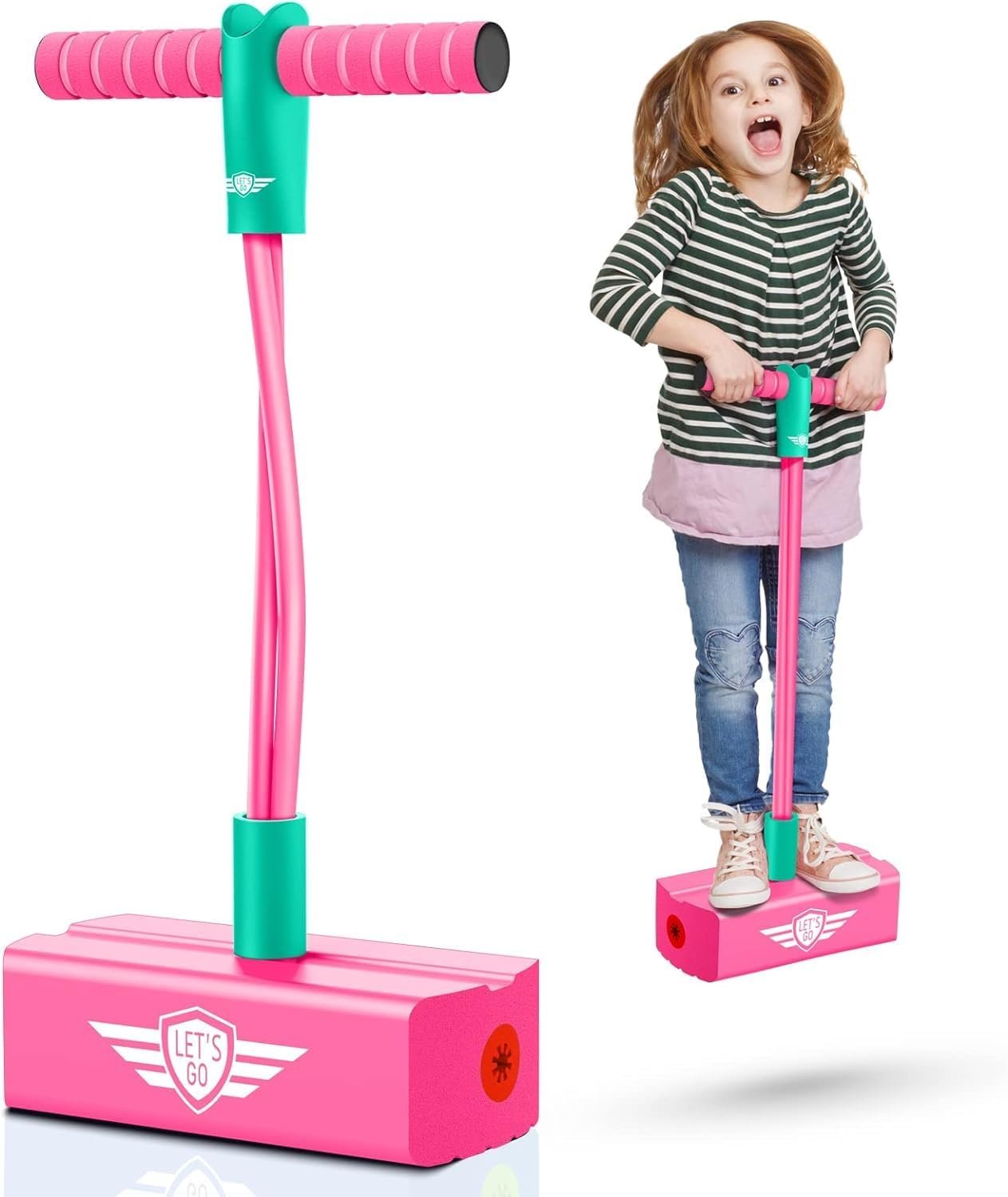 Dustex Jumping Promotes Growing Taller- Pogo Stick Foam Pogo Jumper for Kids, Toys for 3-8 Year Old Boys Girls Outdoor Toys Indoor Fun Gifts Multicolor (Pack of 1)