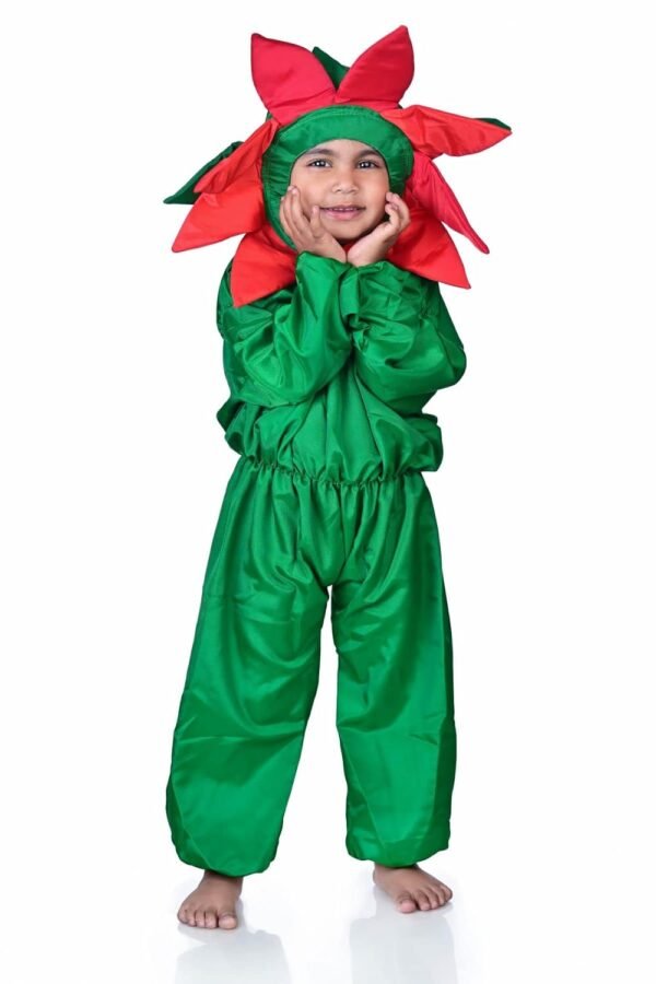 BookMyCostume Red Flower Kids Fancy Dress Costume 6-7 years