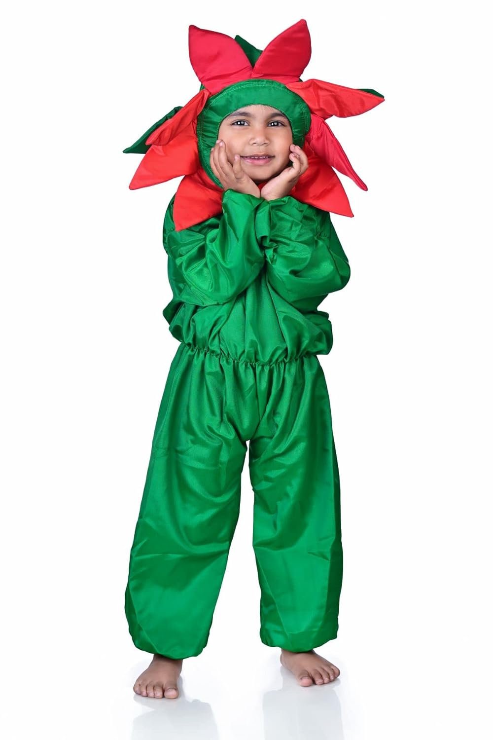 BookMyCostume Red Flower Kids Fancy Dress Costume 3-4 years