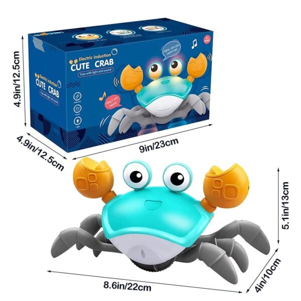 Wembley Crawling Crab Baby Toy for Kids Toddlers Infant Tummy Time Interactive Moving Toys for Babies 12 Months Electric Sensor Musical Dancing Walking Crab Toy Gift for Kids 1 2 3 Year Rechargeable - Image 2