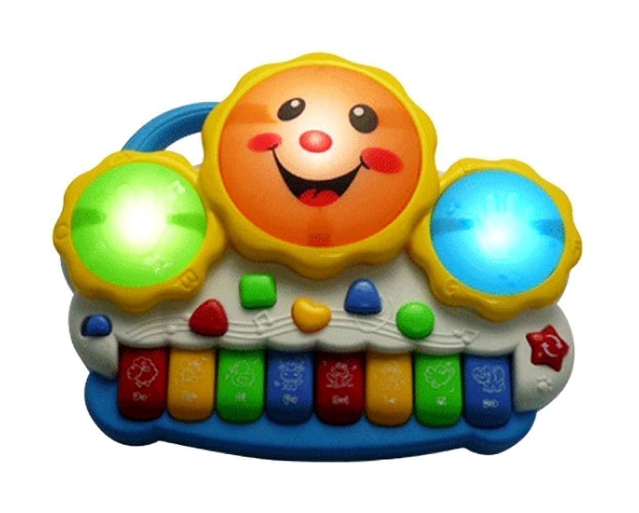 Cable World Drum Keyboard Musical Toys with Flashing Lights - Animal Sounds and Songs,Plastic,Multi Color(Pack of 1) - Image 4