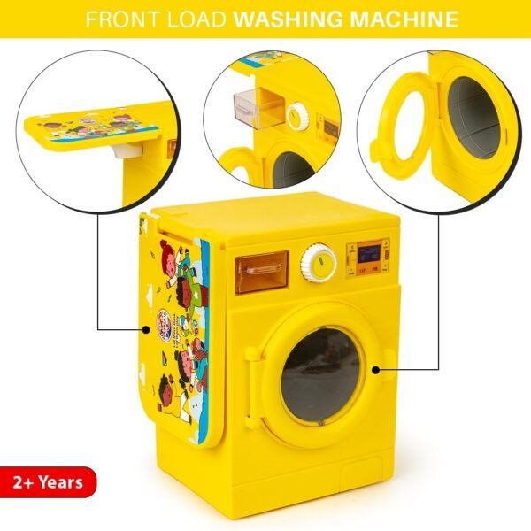 Lovely Washing Machine Front Load with Openable Door & Attached Foldable Ironing Table Household Pretend Play Role Play Toy for Kids.- Baby Toy - Image 3