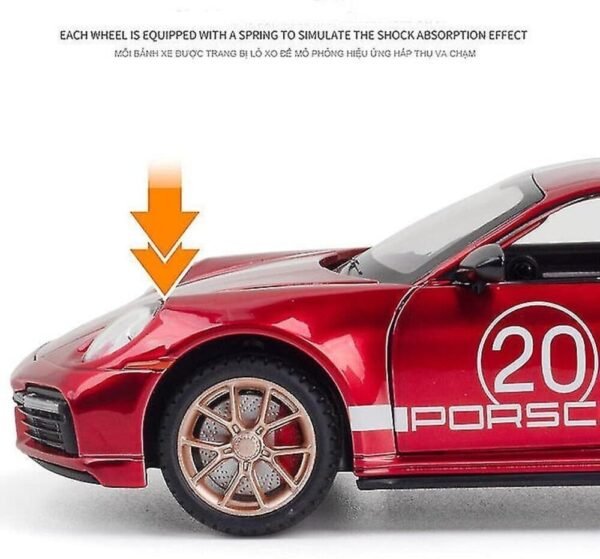 Compatible for 1:32 Porsche Carrera 911 Toy Car Model, Diecast Collectible Pull Back Model Car with Sound and Light, Toy Gift Vehicles for Adults Kids Boys Girls?Red?