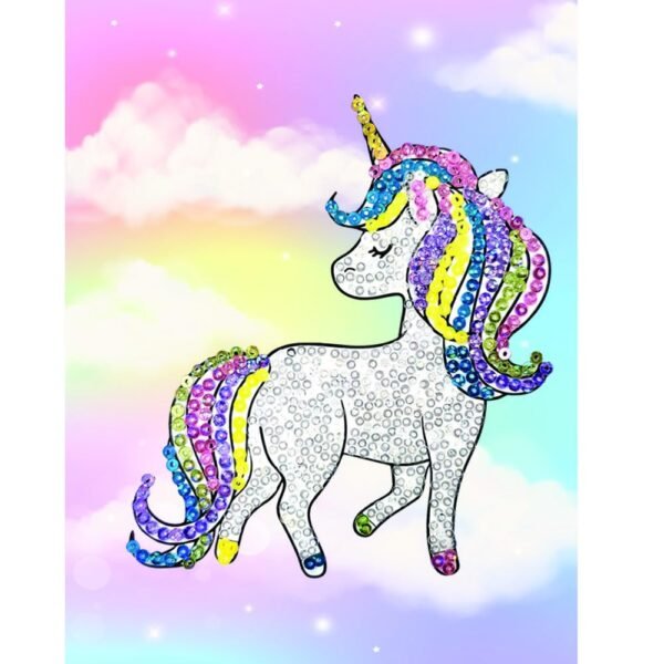 TOYKRAFTT Art and Craft Kit Picture in Sequins Unicorns| Sequins for Kids Craft | Gift for Girls Boys Age of 5 to 7 Years Old Birthday Return Gift - Image 2