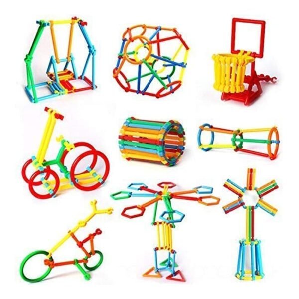 Smart Stick Building Blocks for Kids-200Pcs Blocks Creative Construction Set Toy for Kids Educational Preschool Learning Toys,Ideal for 3-8 Years Old Kids Boys & Girls(Puzzle Blocks) - Image 3