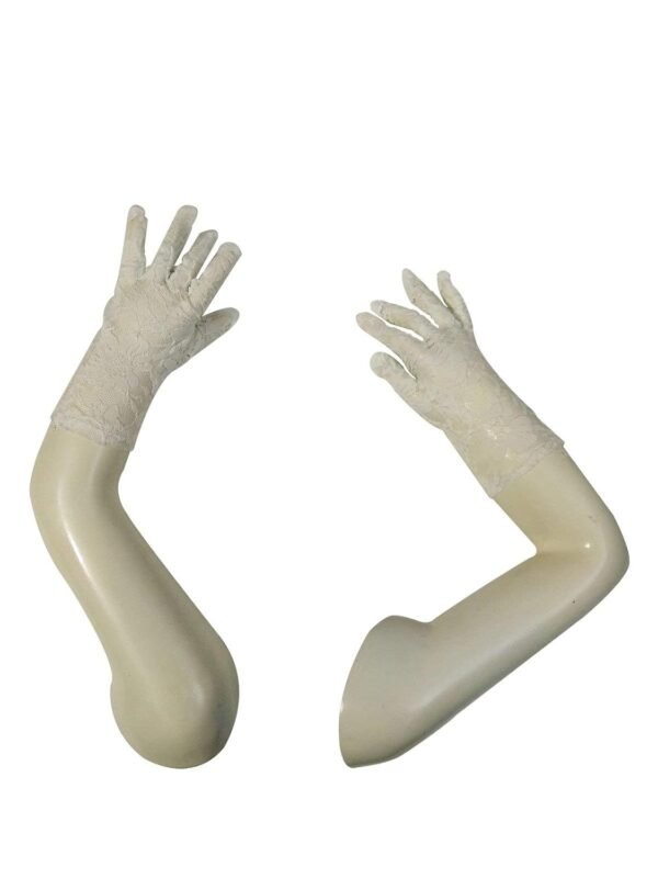 BookMyCostume White Hand Lace Gloves Dance Costume Accessory for Girls 5-10 yrs.
