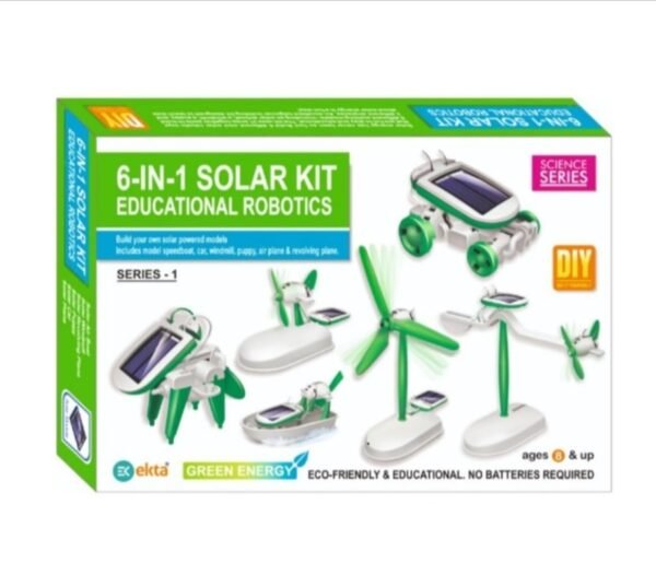 6-in-1 Solar Kit Educational Robotics for Kids – DIY STEM Solar-Powered Robot Building Kit – Science Experiment Toy for Boys & Girls Ages 8+ – Interactive, Solar Energy-Educational Toy