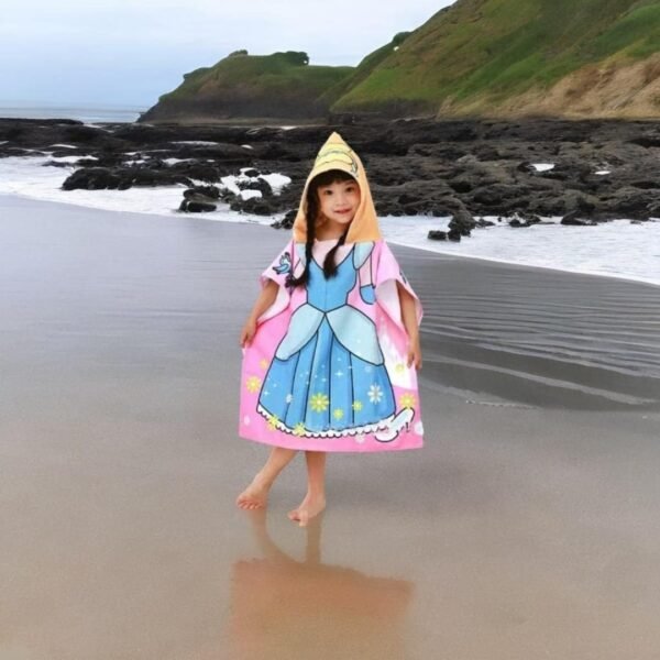 Pirate Baby Shark Poncho Towel for Kids, Hooded Micro-Fiber Bath Towel for Toddlers, Boys & Girls, Soft & Cozy, Ages 1-7 Years, Cute Design, Bathrobe Alternative 60x60 Cm - Image 5