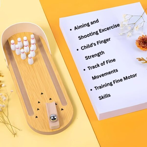 Toys for Boys 7-14 Years Girls Mini Desktop Bowling Game Toy for Family Miniature Fun & Stress Relief Tabletop Indoor Board Game-Pack of 1 (Bowling) - Image 5