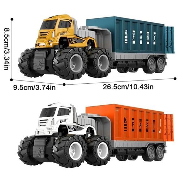 Toy Truck Diecast Alloy Logistic Transportation Truck for Kids 2 Year Above Friction Powered Miniature Toy for Kids - Image 3