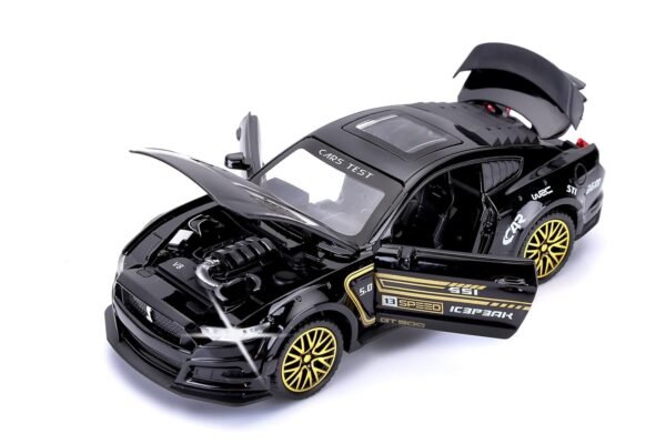 1:32 Mustang GT500 Toy Car Metal Pull Back Diecast Car with Openable Door and Sound Light, Gifts Toys for Kids? Black ?