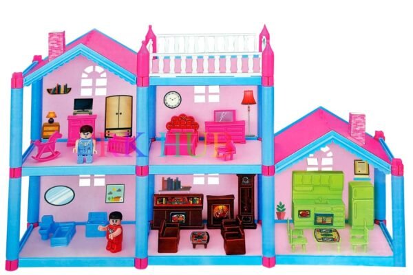 Dream Palace Doll House | Play Set | Girls Doll House | Play Set with Accessories | Dolls with Furniture| Role Play Set|Age for 3-8 Years (Doll House + Beauty Set) - Image 3