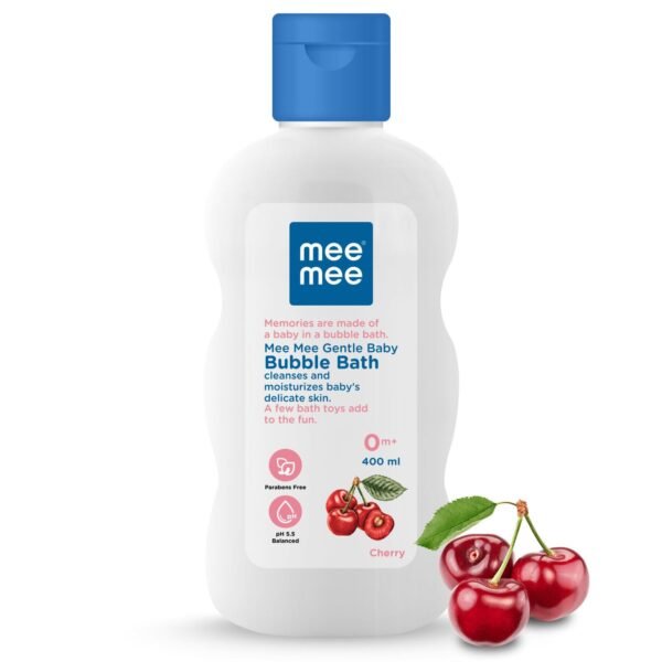 Mee Mee Foamy Baby Mild Bubble Bath | 400ml (Pack of 1) With Cherry & Fruit Extracts | Tear-Free Formula | Moisturizes and Soothes Baby\'s Skin | No Parabens | Infant Friendly Natural Head to Toe Baby Wash Dermatologically Tested | pH balanced | All skin types