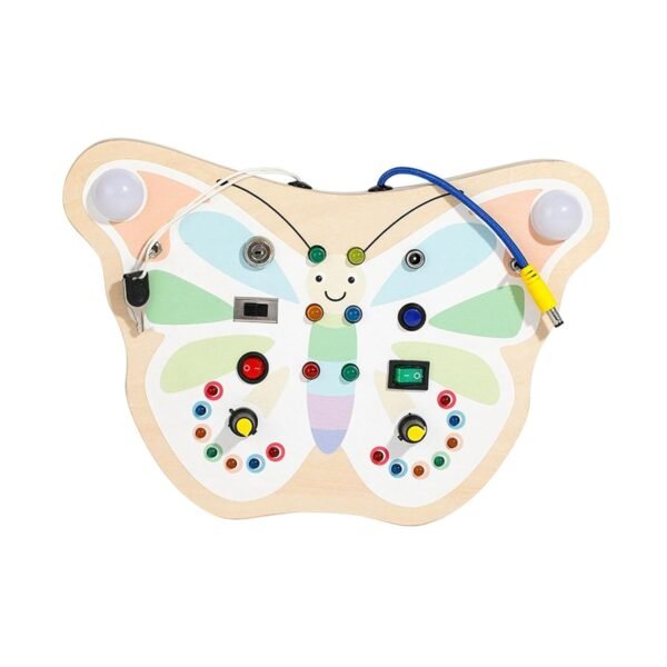 Toy Montessori Wooden Busy Board Sensory Toy for Boys Girls Toddlers 1+ Year Old Butterfly - Image 6