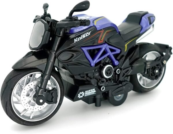 Police Motorcycle Toy - Pull Back Motorcycle Toys, Tiny Gift with Music Lighting, Latte Motorcycles Toy for Kids Boys Age 3-8 Year Old [Multicolor] (1.14 Bike-Blue)