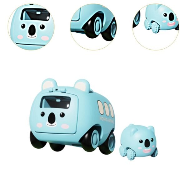 Toy Baby Press Car Interactive Cartoon Inertia Bus for Children Kids 1+ Year Old Green - Image 6