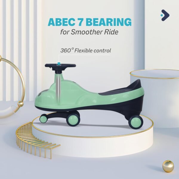 R for Rabbit Iya Iya Zippy Kids Swing Car, Scratch Free PVC Wheels with ABEC7 Bearing, Ride on Magic Toy Car for Kids Suitable for 3+ Years Boys & Girls, Upto 75 Kgs (Sea Green) - Image 6