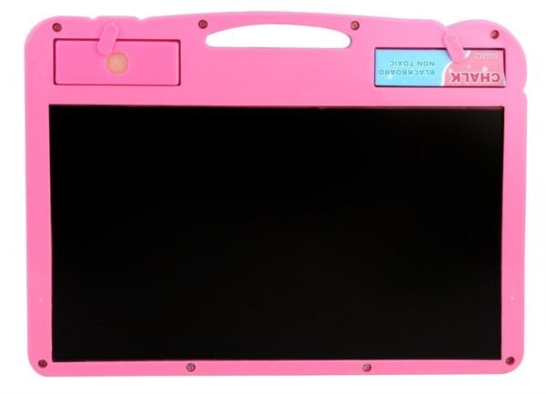 2-in-1 Double Sided Magnetic Slate Whiteboard and Blackboard with Chalk, Duster and Stylus for kids (Blue) - Image 3
