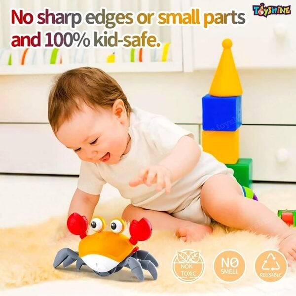 Toyshine Cute Walking Moving Dancing Crab Learning Crawl Sensory Interactive USB Rechargeable Toy Gift for 3+Babies Infant Toddler Kid Boys Girls - Image 5