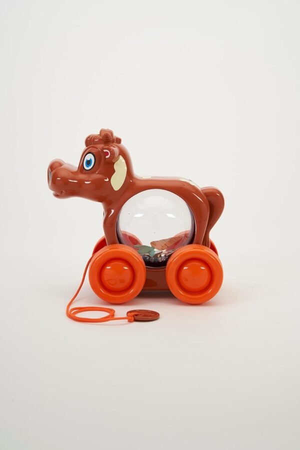 Pull Along Toy for 1+ Years Old Moo Moo Cow Pull Along Child Toys 2-5 Years- Brown - Image 2