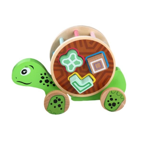 bnf® Wooden Trailer Toy Creative for Kids Age 0-3 Years Tortoise Baby | Toys for Baby | Developmental Baby Toys - Image 2