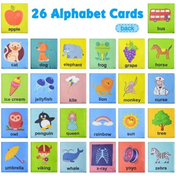bnf® Baby Soft Alphabet Cards Fabric 26 Letters for Toddlers Kids Over 0 Years Baby | Toys for Baby | Developmental Baby Toys - Image 6